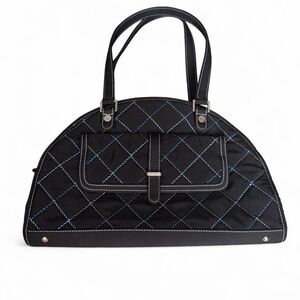 Vera Bradley black microfiber half dome satchel handbag